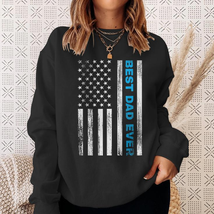 Best Dad Ever With Us American Flag Gift For Fathers Day Sweatshirt Gifts for Her