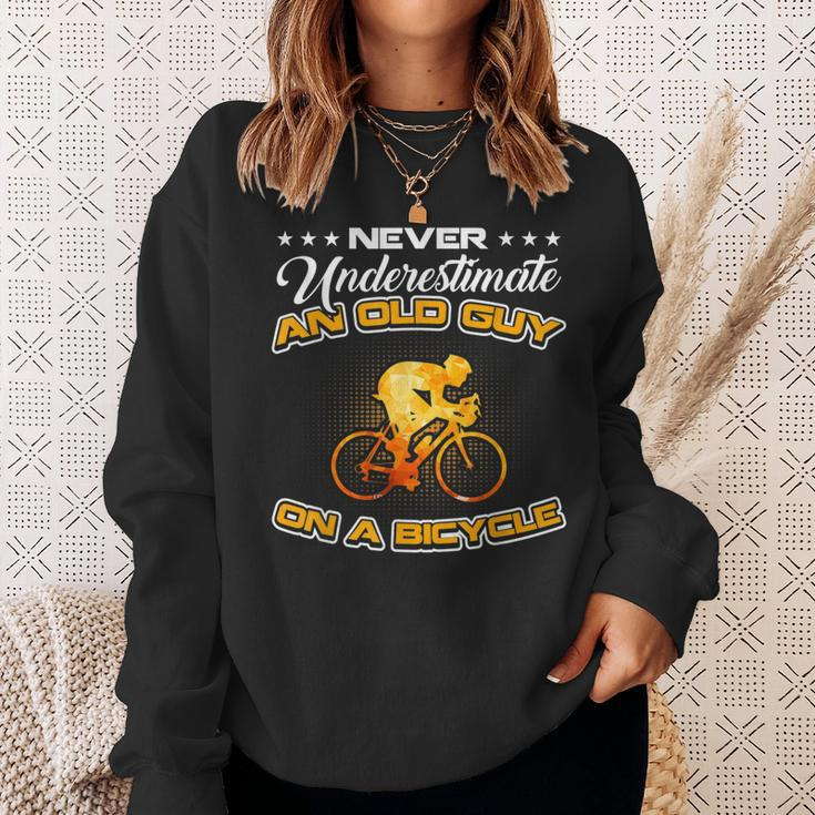 Bicycle Never Underestimate An Old Guy On A Bicycle Sweatshirt Gifts for Her