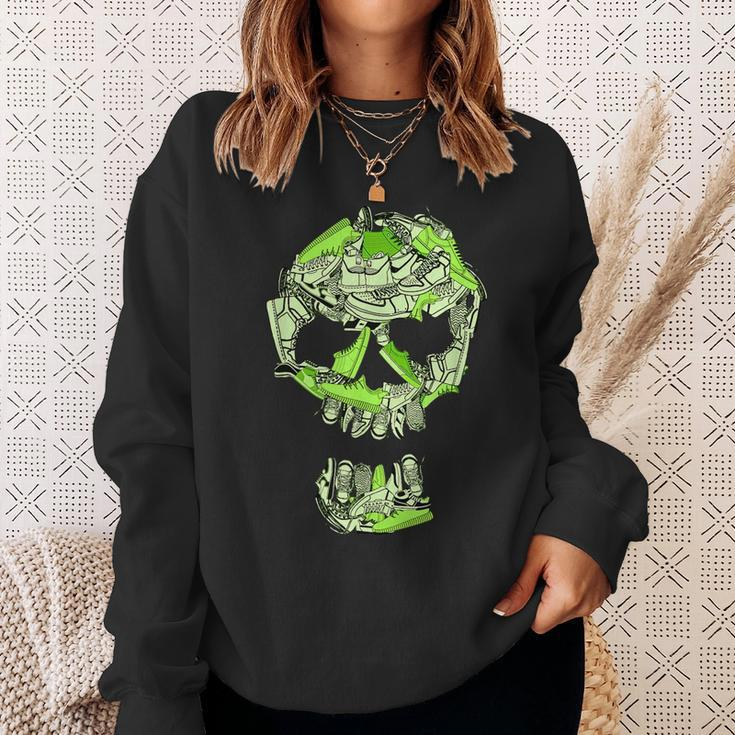 Big Ol Sneaker Head Green Color Graphic Sweatshirt Gifts for Her