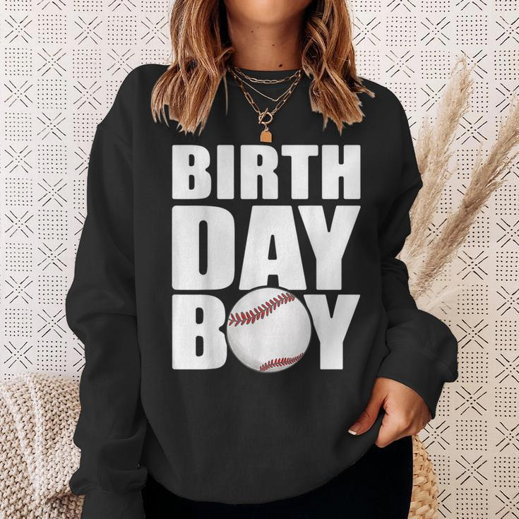 Birthday Boy Baseball Batter Catcher Pitcher Baseball Theme Sweatshirt Gifts for Her