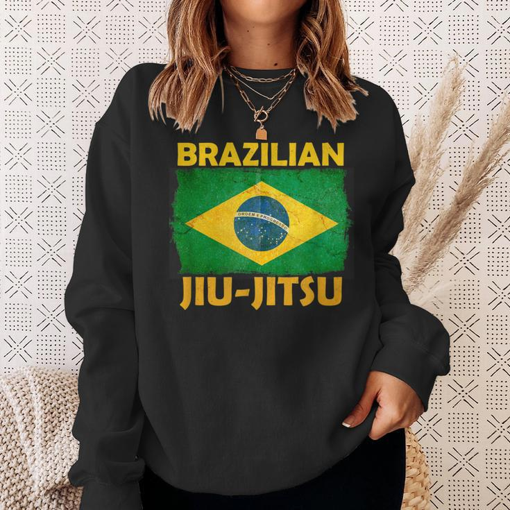 Bjj Brazilian Jiu Jitsu Distressed Flag Novelty Sweatshirt Gifts for Her