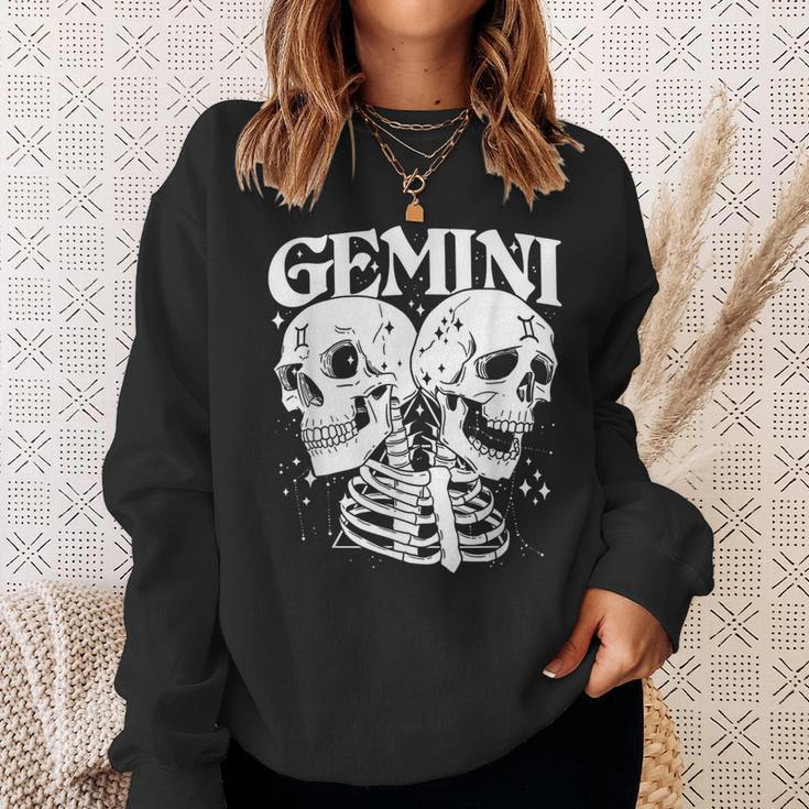 Blackcraft Zodiac Signs Gemini Skull Magical Witch Earth Sweatshirt Gifts for Her