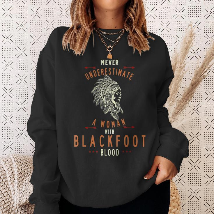 Blackfoot Native American Indian Woman Never Underestimate Native American Funny Gifts Sweatshirt Gifts for Her