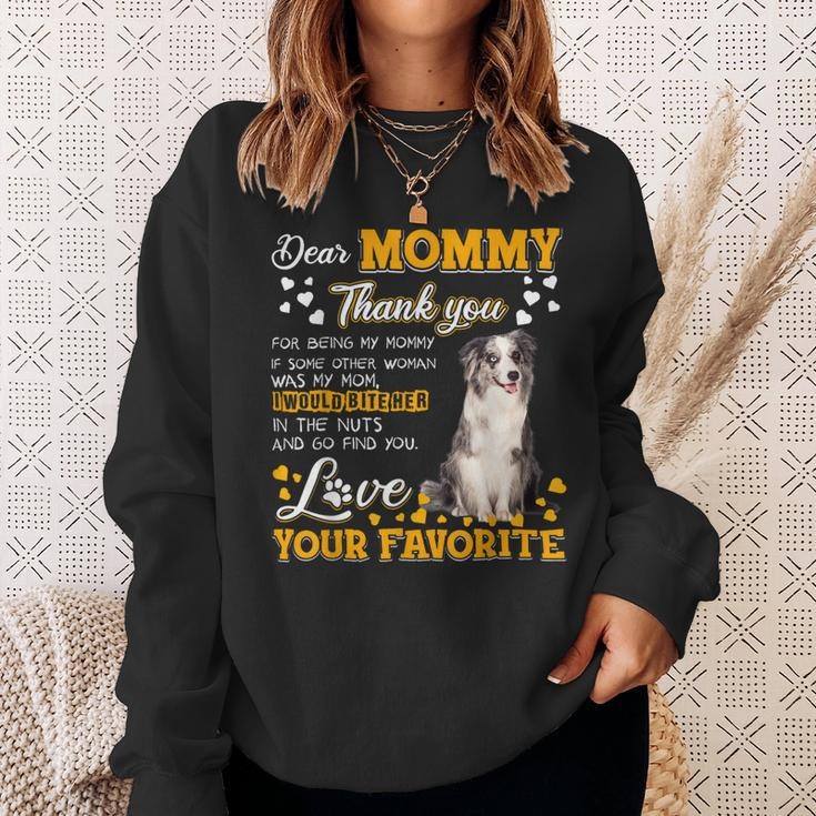 Blue Merle Collie Dear Mommy Thank You For Being My Mommy Sweatshirt Gifts for Her