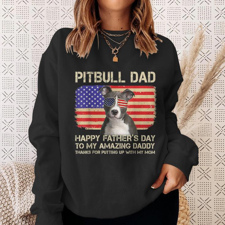 Blue Nose Pitbull Dad Happy Fathers Day To My Amazing Daddy Sweatshirt Gifts for Her