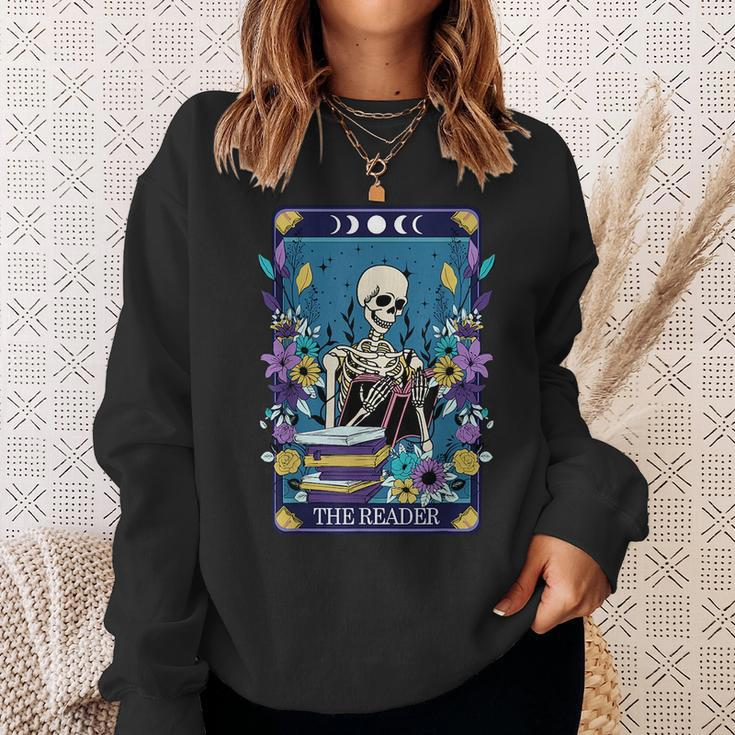 Book Lover Tarot Card The Reader Mystic Funny Skeleton Tarot Funny Gifts Sweatshirt Gifts for Her