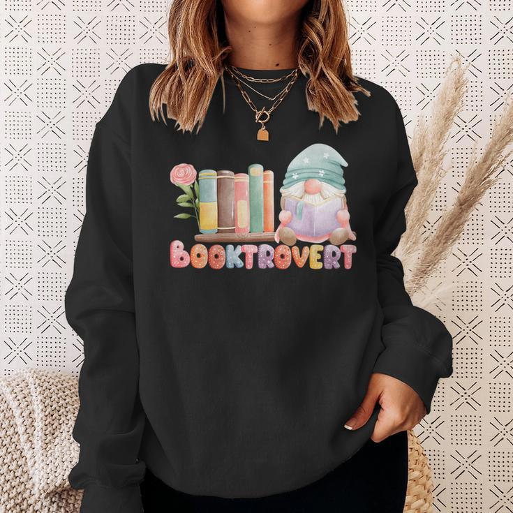 Booktrovert Gnome Book Lovers Gnome Reading A Book Cute Reading Funny Designs Funny Gifts Sweatshirt Gifts for Her