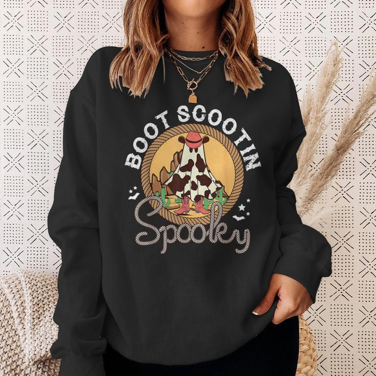 Boot Scootin Spooky Western Halloween Ghost Spooky Season Sweatshirt Gifts for Her