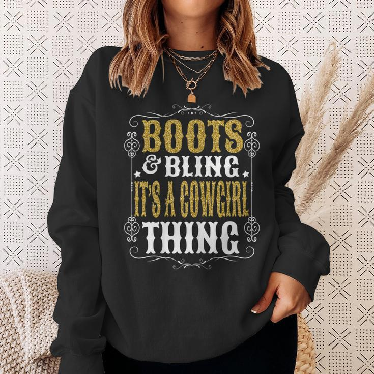 Boots & Bling Its A Cowgirl Thing Western Country Cowgirl Gift For Womens Sweatshirt Gifts for Her