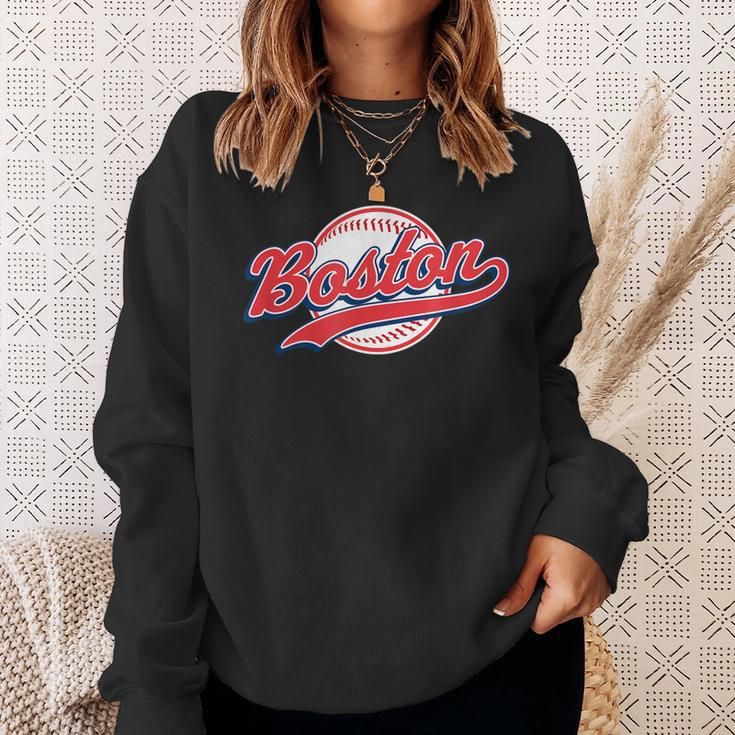 Boston Vintage Baseball Throwback Retro Sweatshirt Gifts for Her
