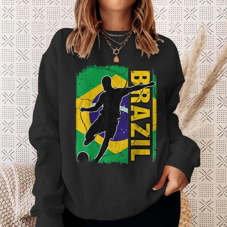 Brazilian Soccer Team Brazil Flag Jersey Football Fans Sweatshirt Gifts for Her