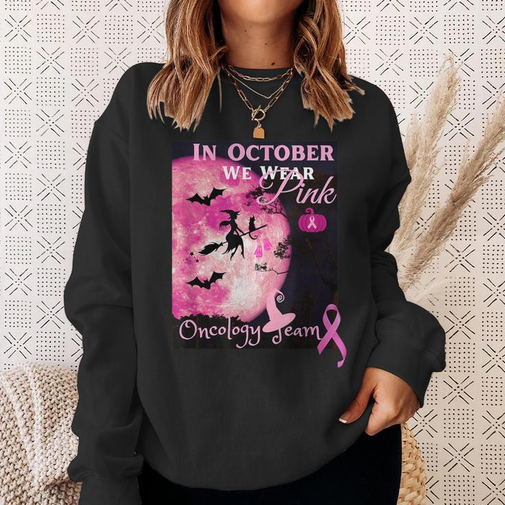 Breast Cancer Awareness In October We Wear Pink Halloween Sweatshirt Gifts for Her
