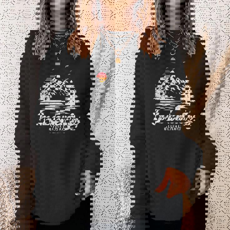 Breckenridge Colorado Vintage Mountain Landscape Sweatshirt Gifts for Her