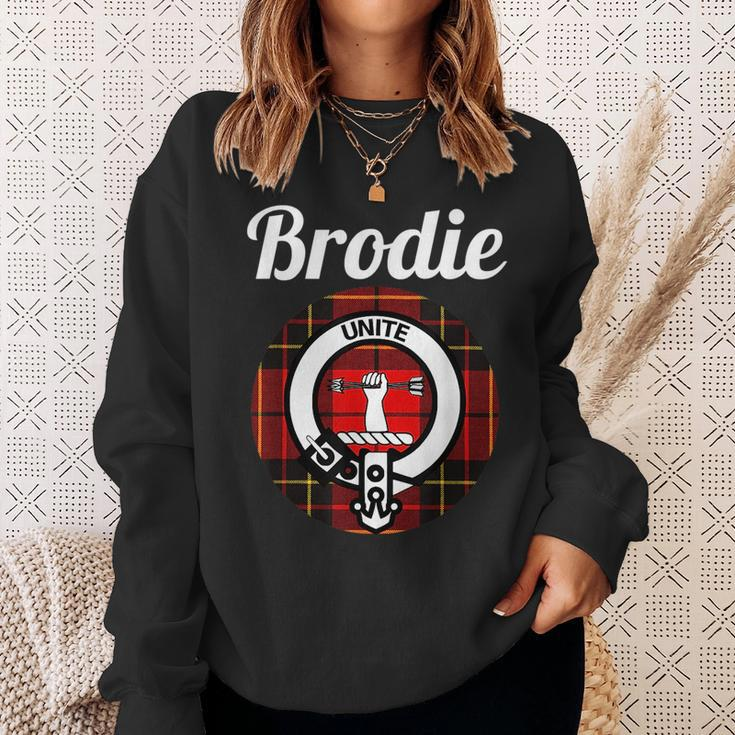 Brodie Clan Scottish Name Coat Of Arms Tartan Sweatshirt Gifts for Her