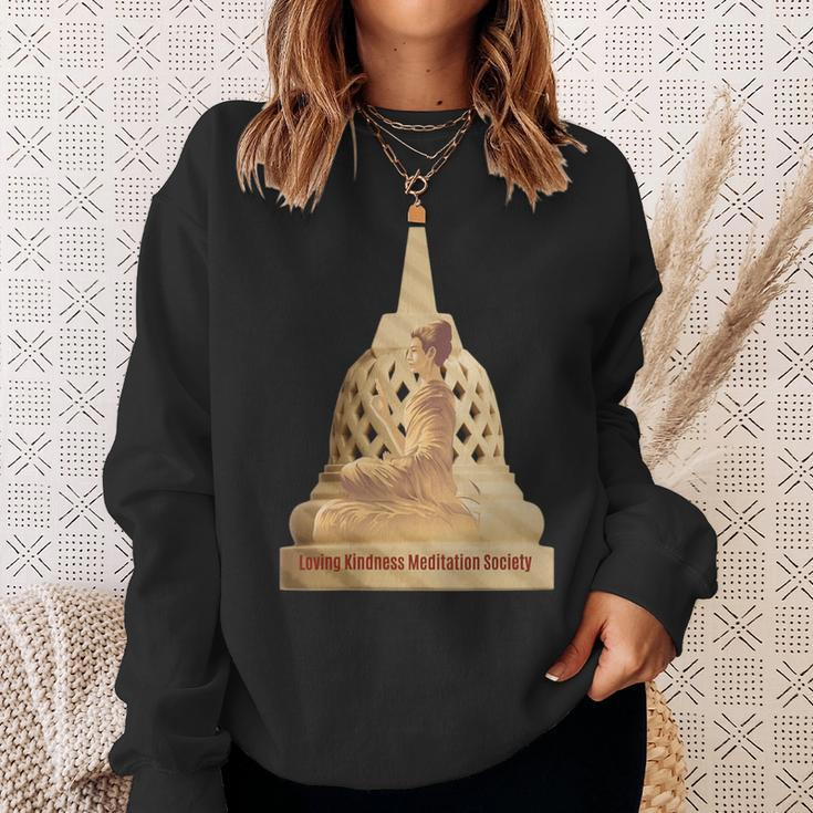 Buddha Borobudur Mindfulness Metta Lovingkindness Meditation Sweatshirt Gifts for Her