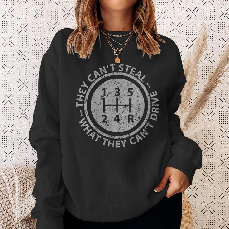 Built In Theft Protection Funny Stick Shift Manual Car Sweatshirt Gifts for Her