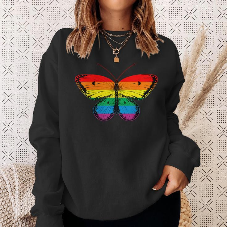 Butterfly Rainbow Print Rainbow Butterfly Sweatshirt Gifts for Her