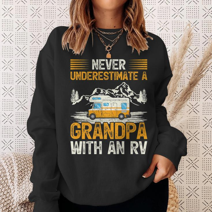 Camping Lover Never Underestimate A Grandpa With An Rv Sweatshirt Gifts for Her