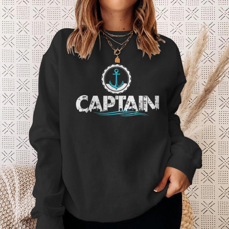 Captain Anchor Boating Sailing Gift Sweatshirt Gifts for Her