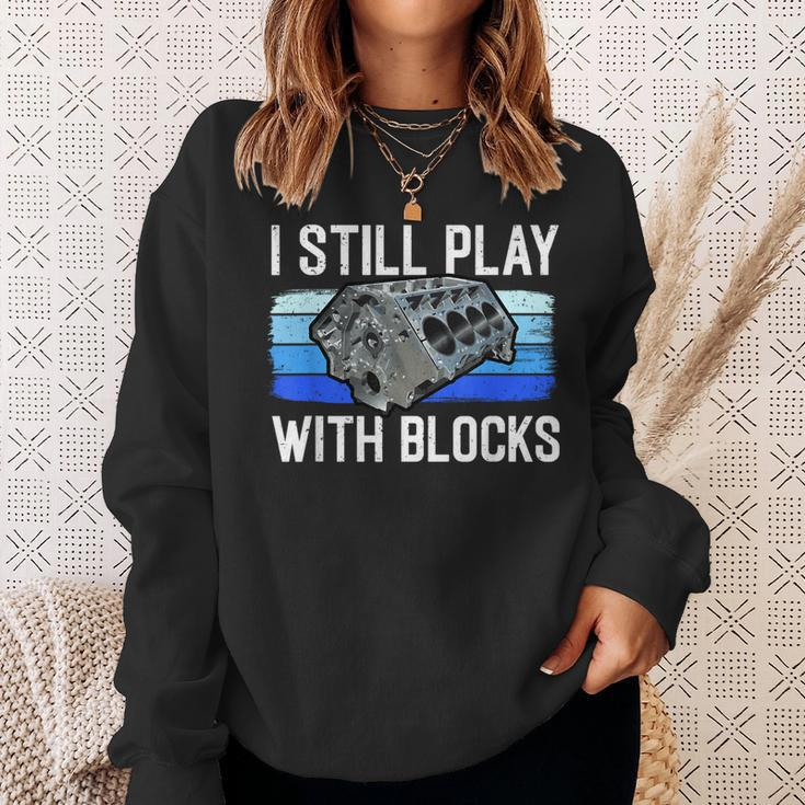 Car Lover Car Owner Mechanic Play With Block Car Sweatshirt Gifts for Her