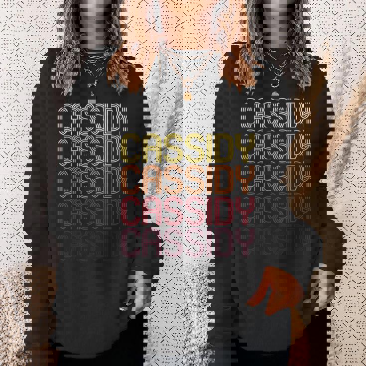 Cassidy Retro Wordmark Pattern Vintage Style Sweatshirt Gifts for Her