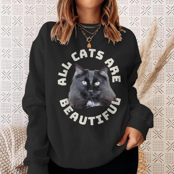 All Cats Are Beautiful Chantilly-Tiffany Cat Heartbeat Sweatshirt Gifts for Her