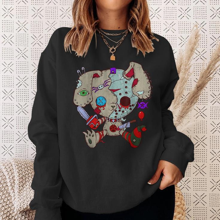 Chainsaw Goth Bunny Zombie Alt Punk Grunge Clothing Voodoo Goth Sweatshirt Gifts for Her