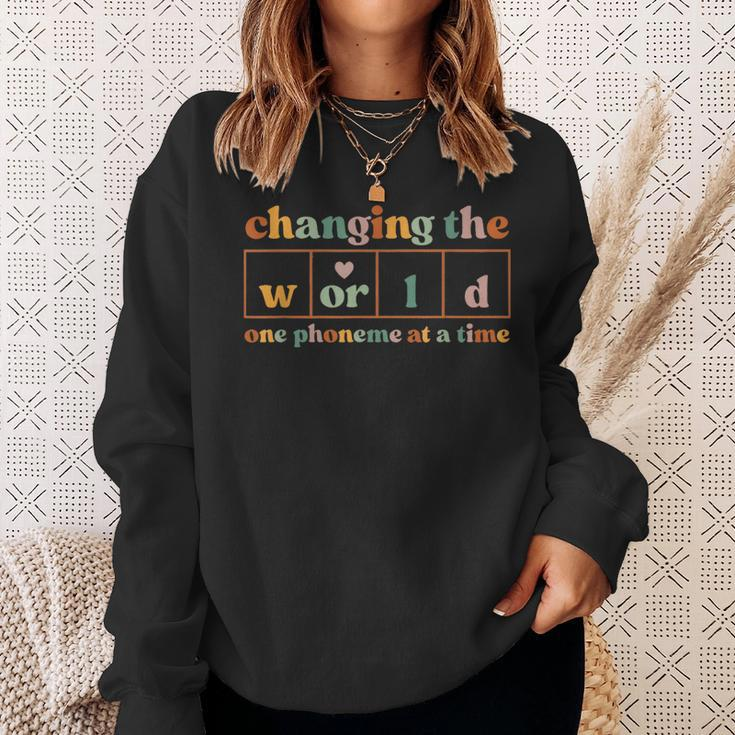 Changing The World One Phoneme At A Time Vintage Quotes Sweatshirt Gifts for Her