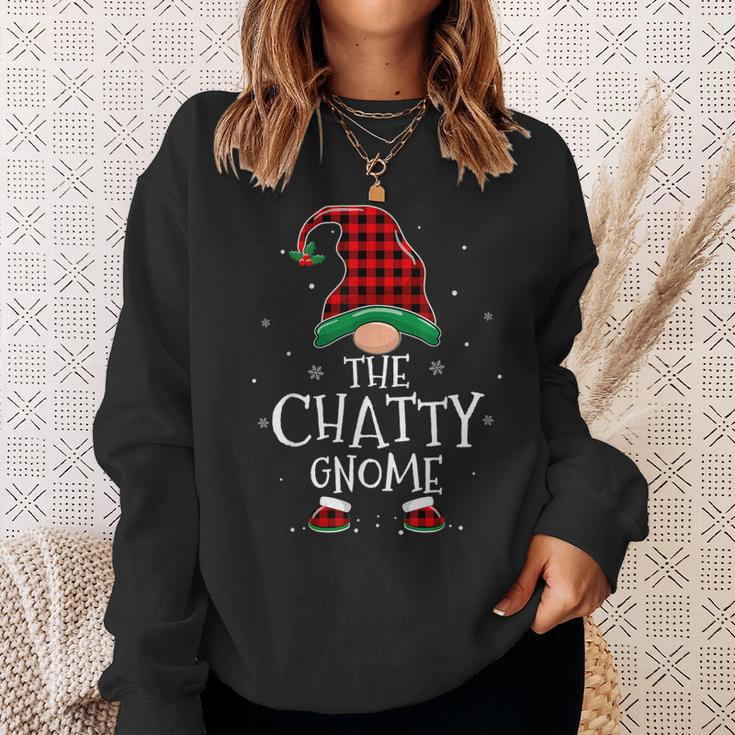 The Chatty Gnome Xmas Family Matching Plaid Christmas Gnomes Sweatshirt Gifts for Her