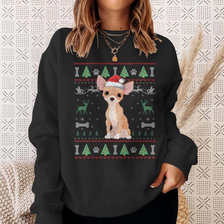 Chihuahua Ugly Christmas Sweater Santa Dog Lover Sweatshirt Gifts for Her