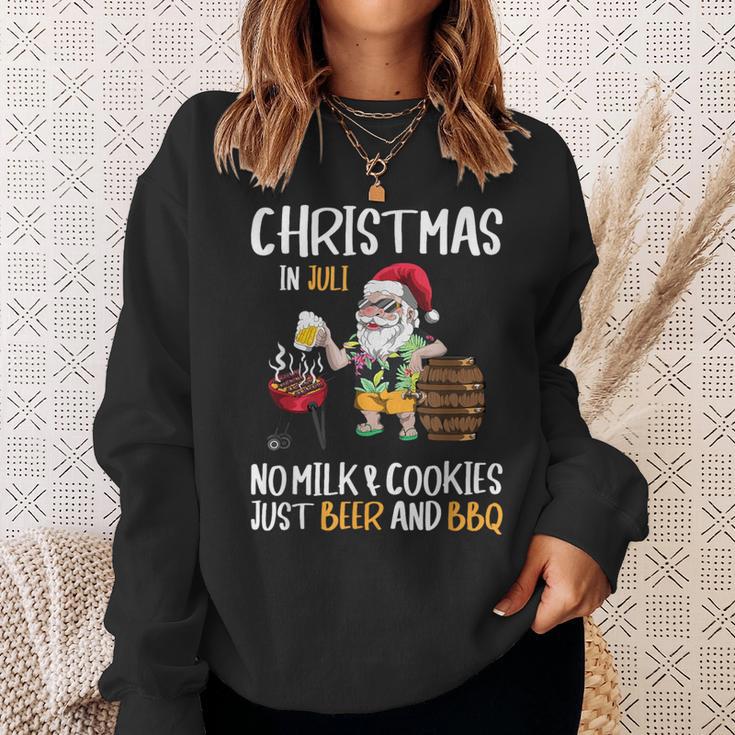 Christmas In July Santa Claus Goes On Holiday Barbecue Party Sweatshirt Gifts for Her