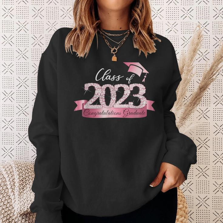 Class Of 2023 Congratulations Graduate Pink Black Outfit Sweatshirt Gifts for Her