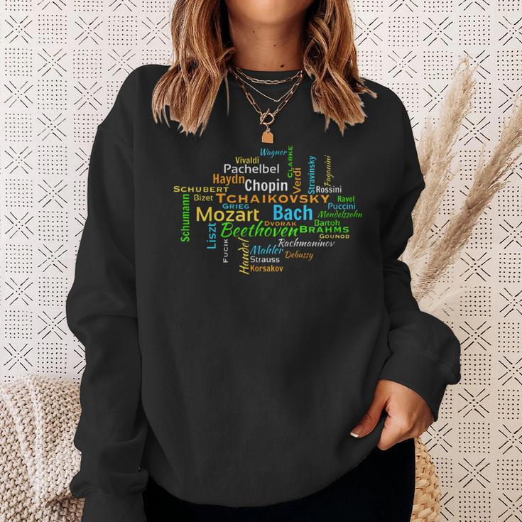 Classical Composers Word Cloud Music Lovers Sweatshirt Gifts for Her