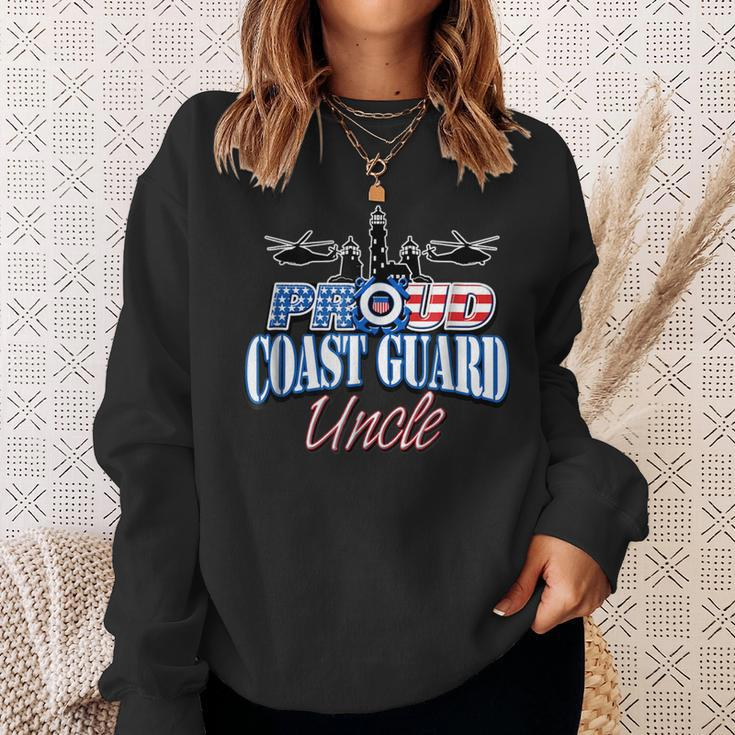 Coast Guard Uncle Usa Flag Military Men Funny Military Gifts Sweatshirt Gifts for Her