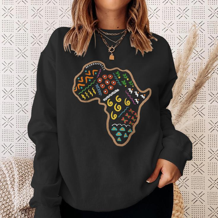 Continent Of Africa Colorful Doodle Design Sweatshirt Gifts for Her