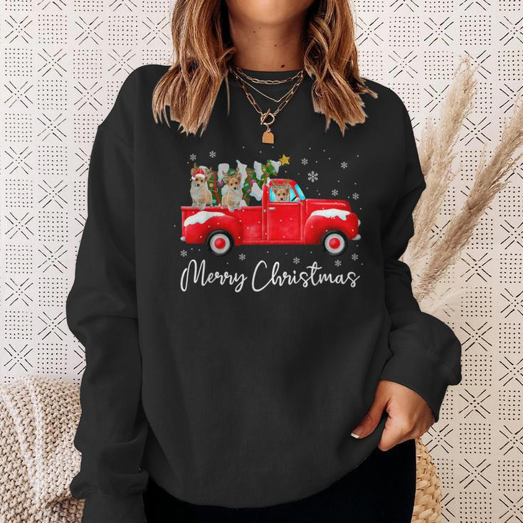 Corgi Red Truck Christmas Santa Hat Xmas Dog Lover Sweatshirt Gifts for Her
