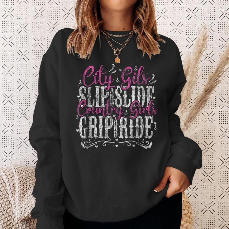 Country Girls Grip And Ride Western Cute Funny Pretty Nice Sweatshirt Gifts for Her