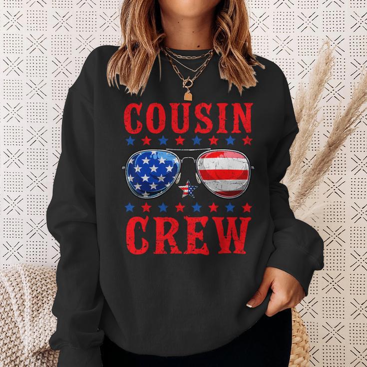 Cousin Crew Sunglasses Usa American Flag 4Th Of July Womens Sweatshirt Gifts for Her