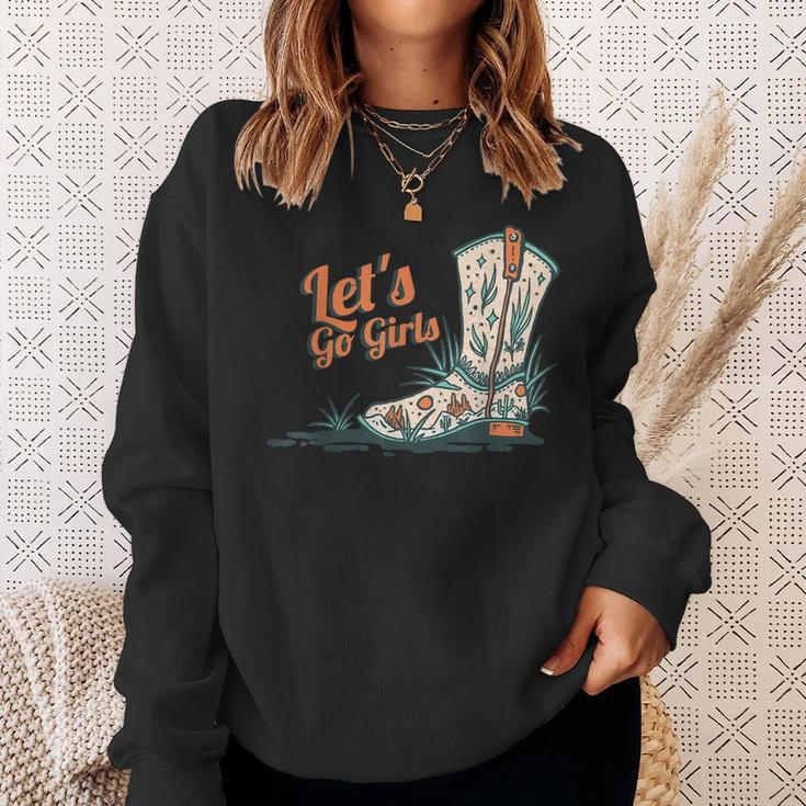 Cowgirl Boots Lets Go Girls Howdy Western Cowgirl Sweatshirt Gifts for Her