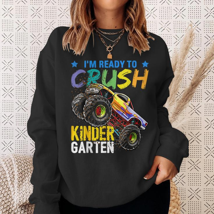 Crush Kindergarten Monster Truck Back To School Boys Gift Sweatshirt Gifts for Her