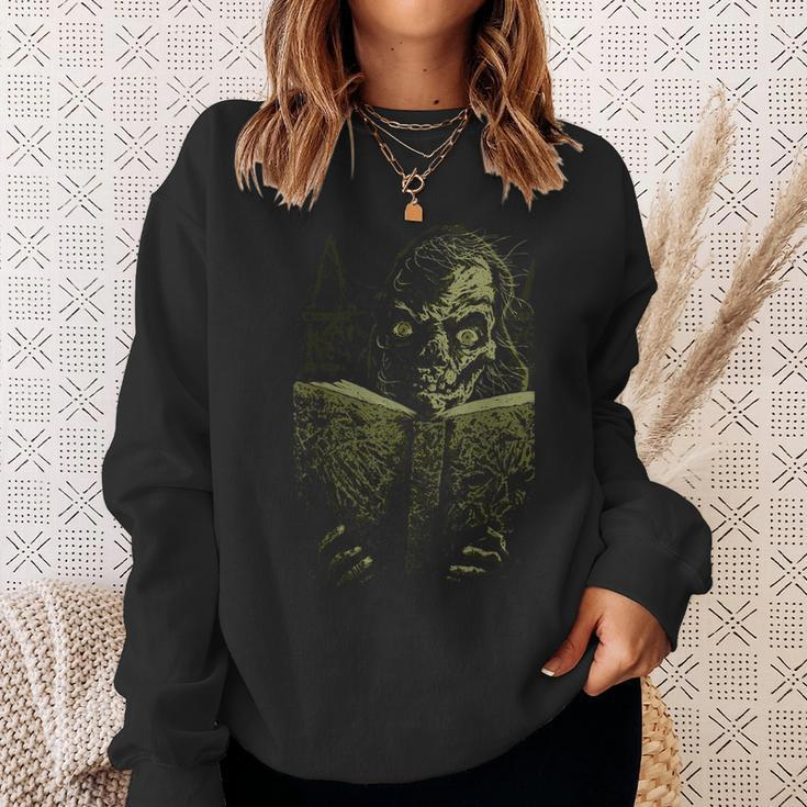 Crypt Dead Zombie Book Fairy Tales From The Evil Book Keeper Sweatshirt Gifts for Her