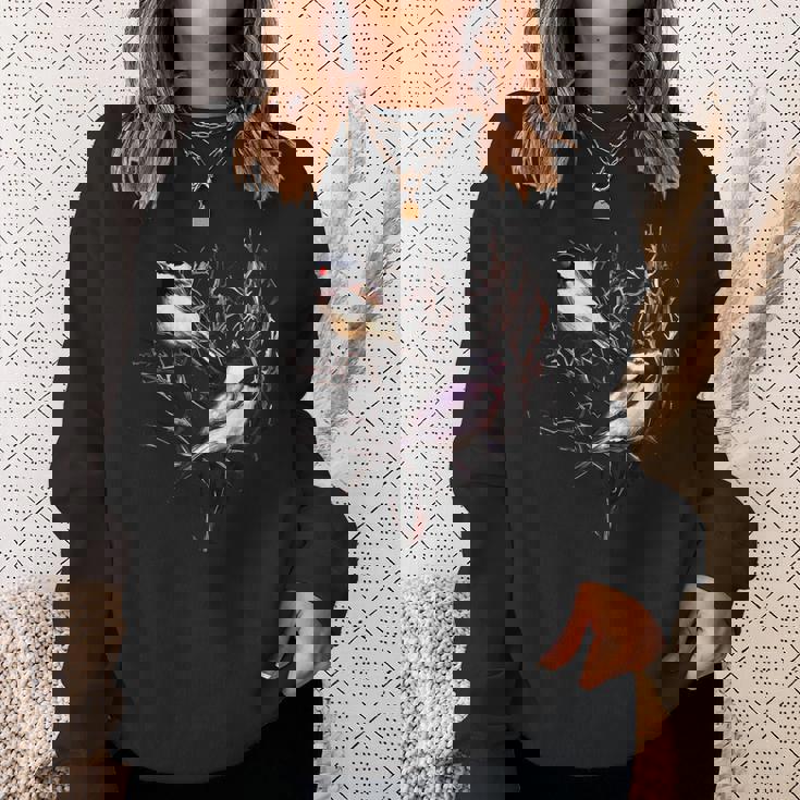 Cute Black Capped Chickadees In Branches Sweatshirt Gifts for Her