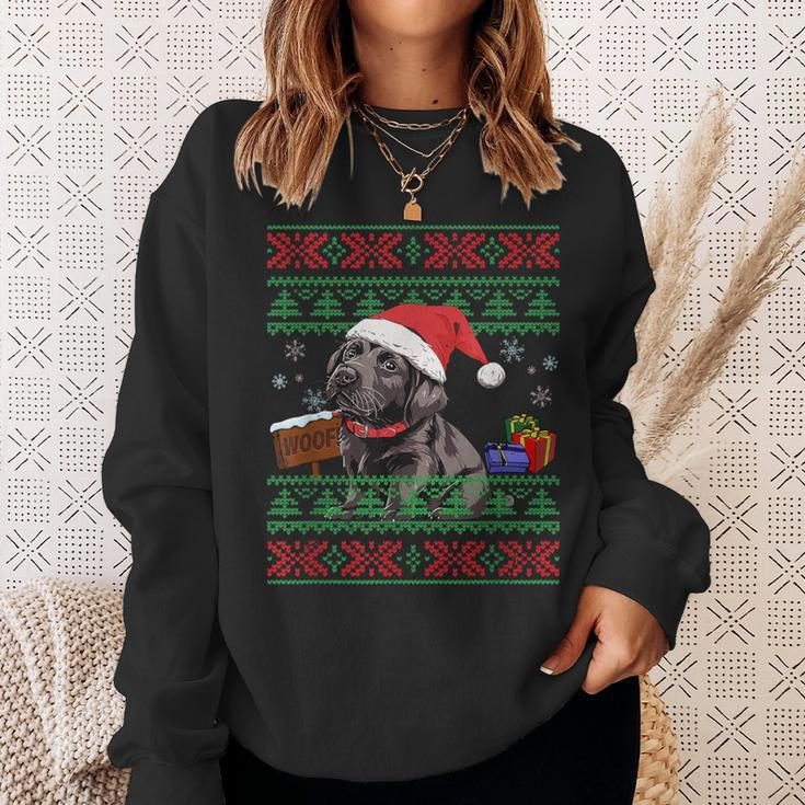 Cute Labrador Retriever Dog Santa Hat Ugly Christmas Sweater Sweatshirt Gifts for Her