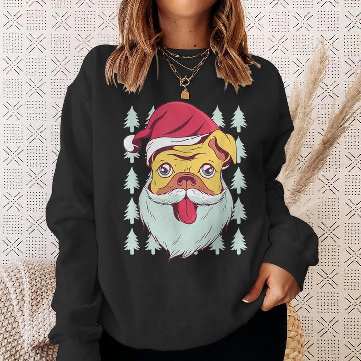Cute Pug Santa Dog Ugly Christmas Sweater Meme Sweatshirt Gifts for Her