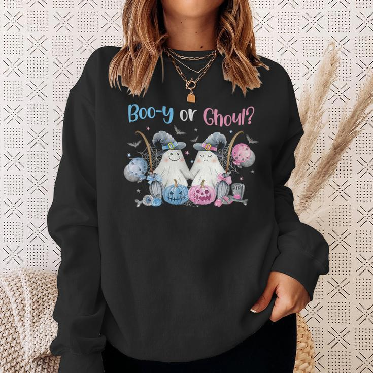 Cute Spooky Witch Ghost Boo-Y Or Ghoul Gender Reveal Sweatshirt Gifts for Her