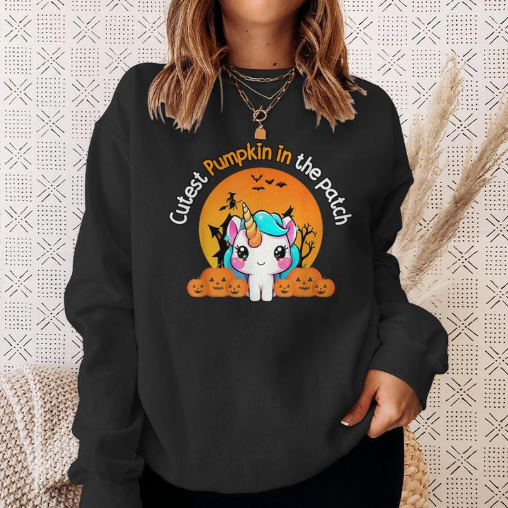 Cutest Pumpkin In The Patch Unicorn Witch Halloween Kawaii Sweatshirt Gifts for Her