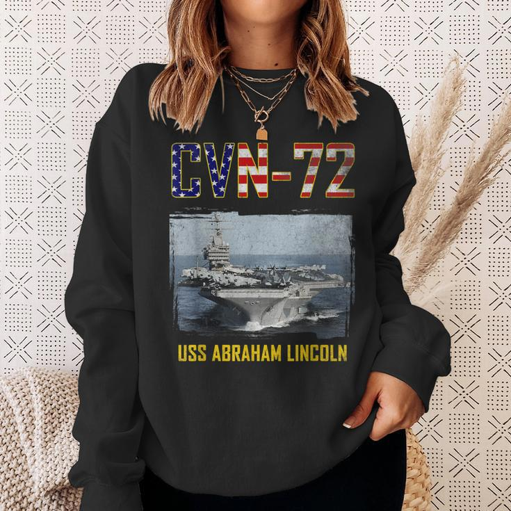 Cvn72 Uss Abraham Lincoln Aircraft Carrier Veteran Sweatshirt Gifts for Her