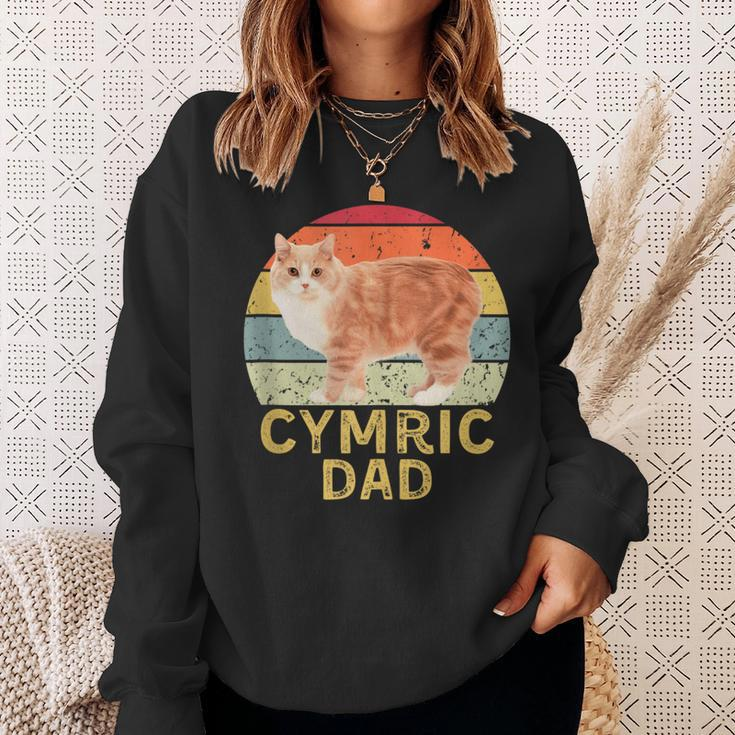 Cymric Cat Dad Retro Vintage Cats Lovers & Owners Sweatshirt Gifts for Her