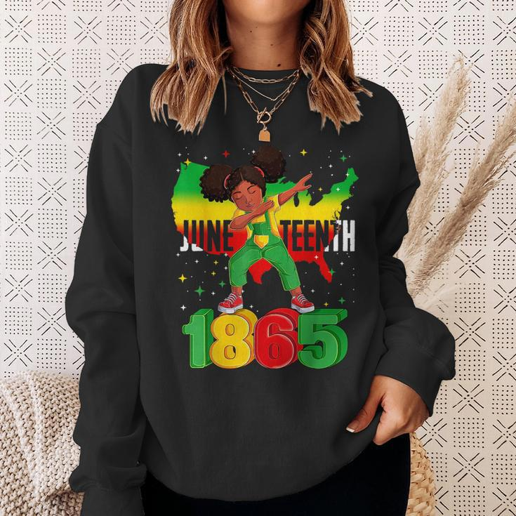 Dabbing Black Princess Junenth 1865 Brown Skin Girls Kids Sweatshirt Gifts for Her