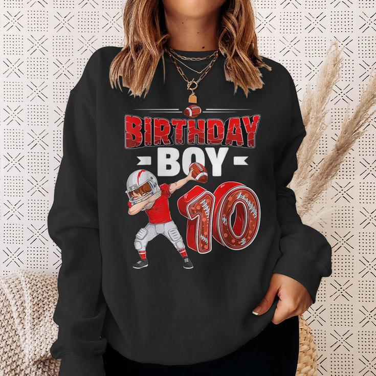 Dabbing Boy 10 Year Old American Football 10Th Birthday Sweatshirt Gifts for Her